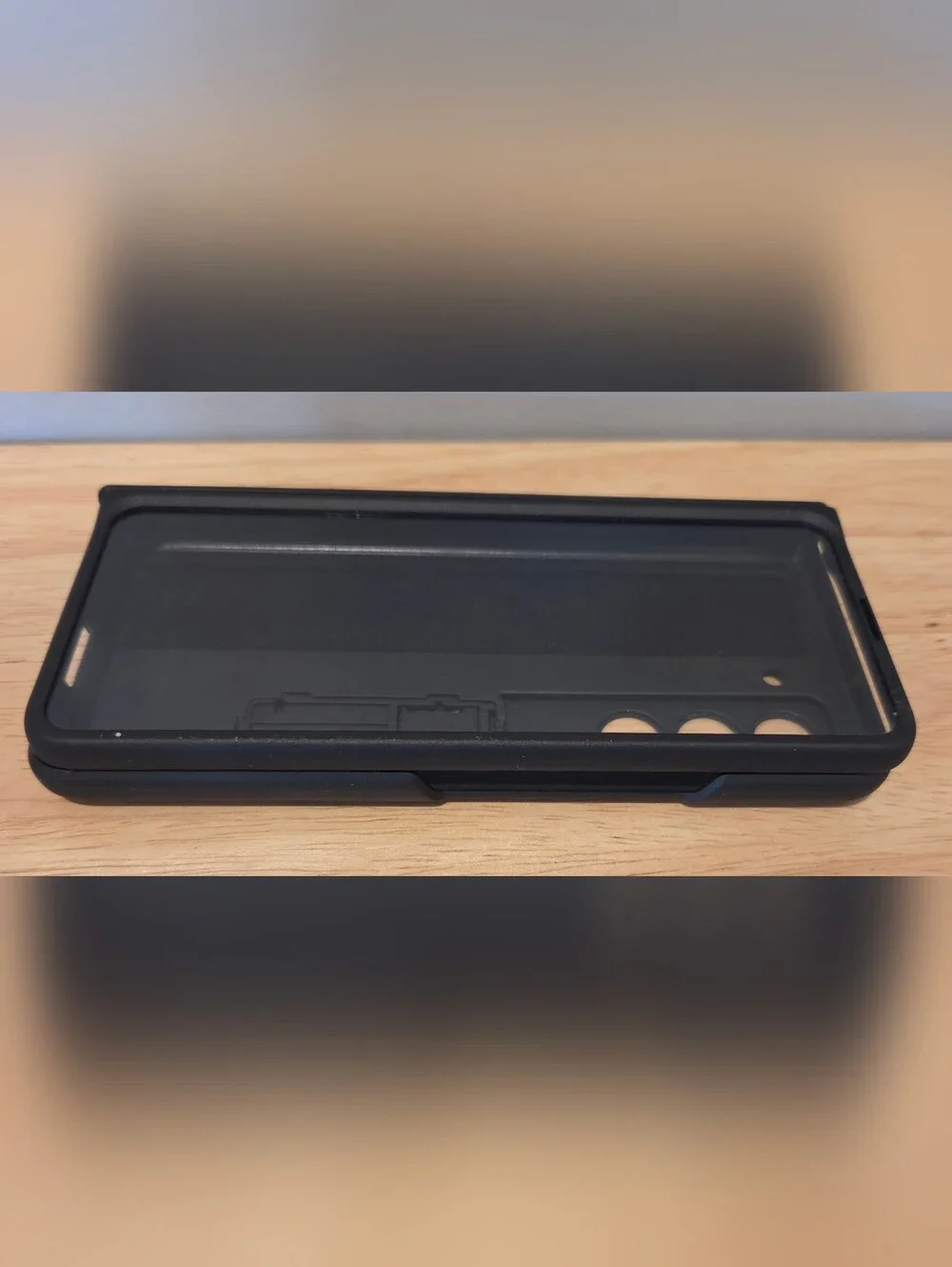 Galaxy Z Fold5 Case -  Black, Kickstand, Clear Front Cover, Samsung Phone Case